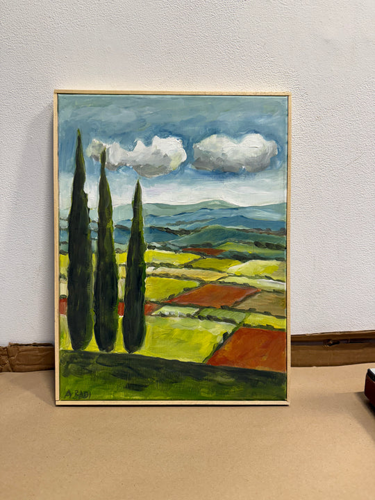 Paesaggio Umbro con Tre cipressi (Umbrian Landscape with Three Cypresses)