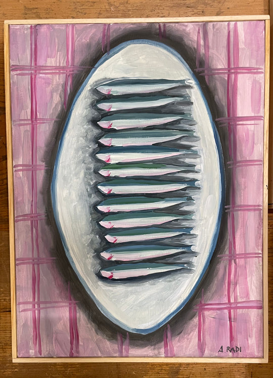 Sardine sul Piatto e Tovaglia Rosa (Sardines on Plate and Pink Tablecloth)