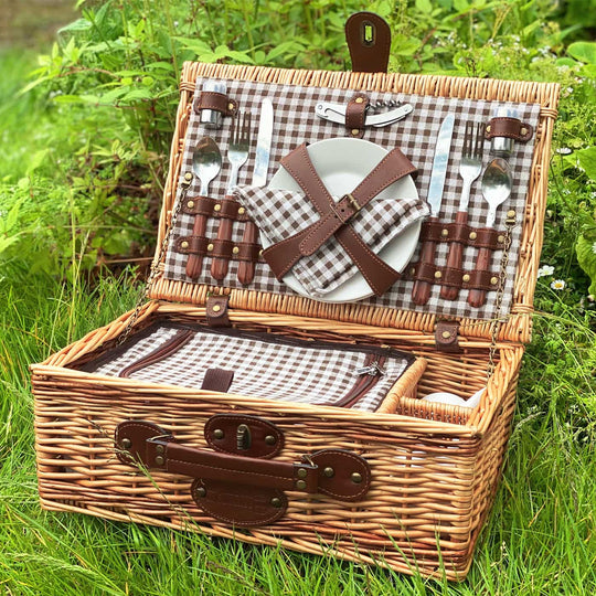 Picnic Basket, Maronne Tartan - 2 People