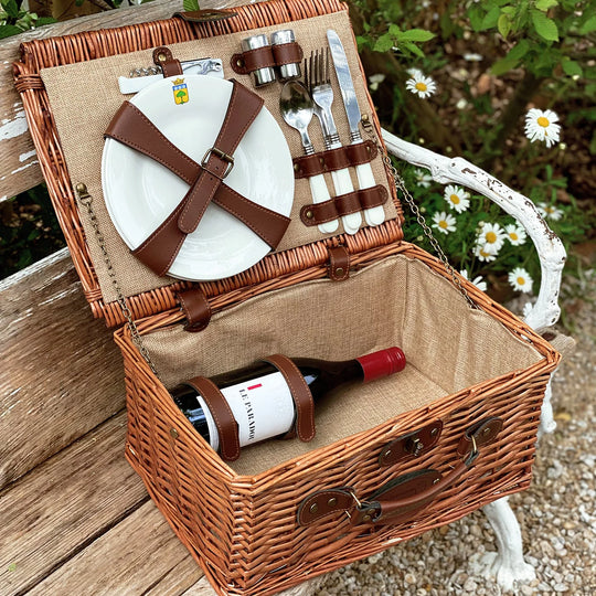 Picnic Basket, Natural Jute - 2 person