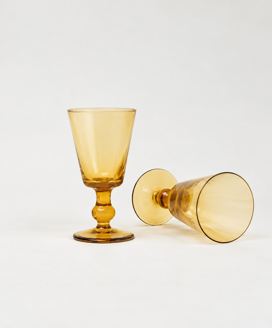 Pienza Tapered Goblet Set of 2 - Amber