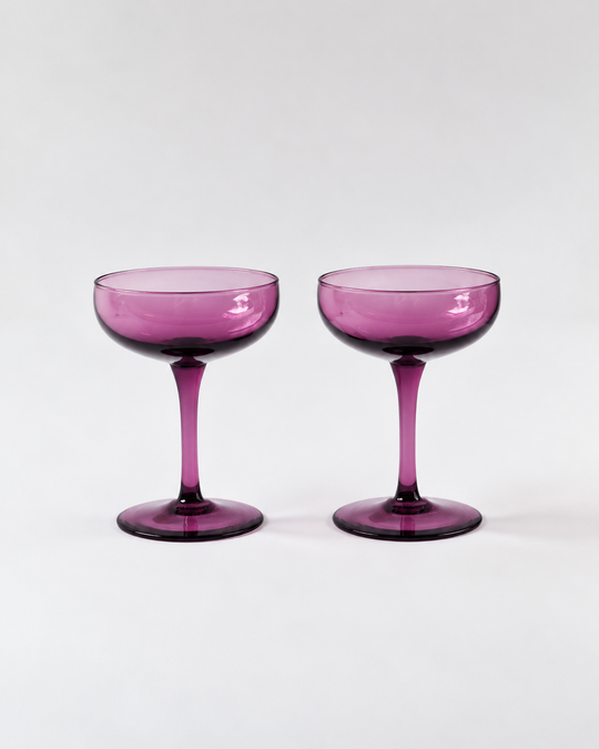 Pienza Coupe Glass Set of 2 - Amethyst