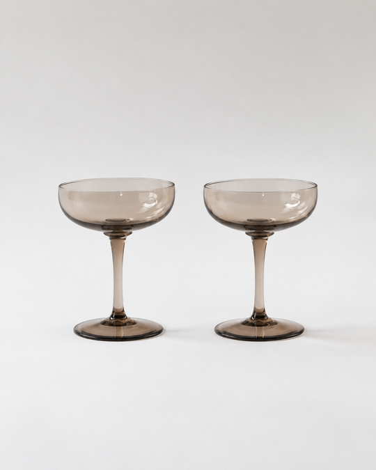 Pienza Coupe Glass Set of 2 - Smoke