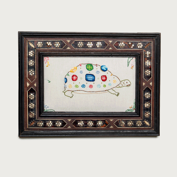 A Rebours Framed Embroidery by Sean McNanney