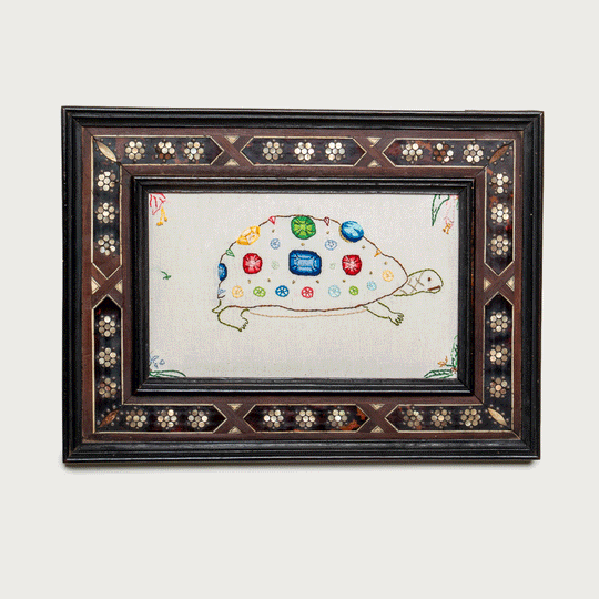 A Rebours Framed Embroidery by Sean McNanney