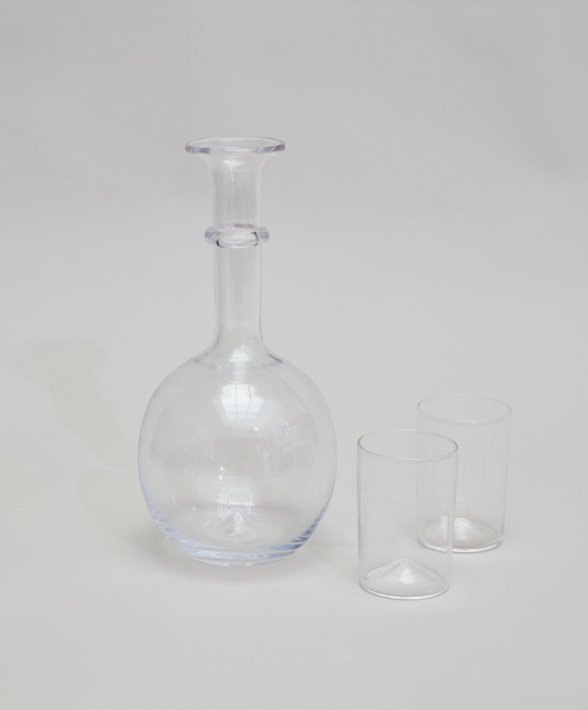 Pienza Round Decanter and Glassware Set - Clear