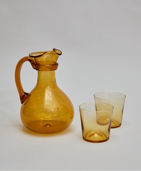 Pienza Pitcher and Glassware Set - Amber