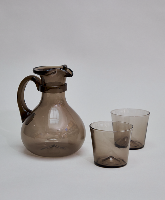 Pienza Pitcher and Glassware Set - Smoke Gray