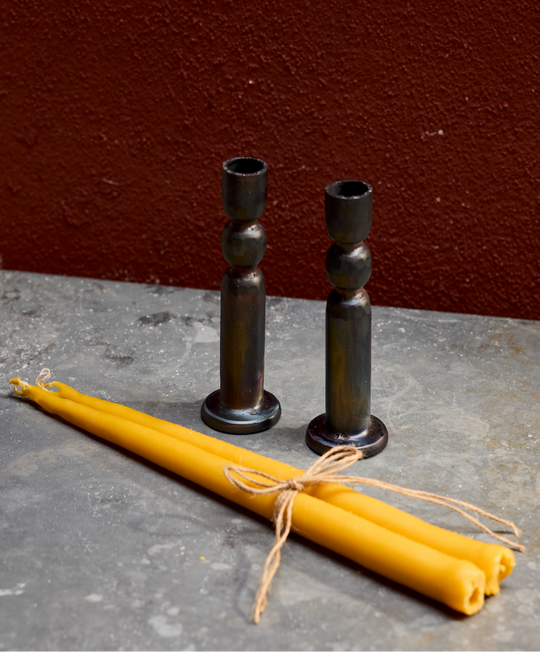 Candles and Candle Holders Set - Tall/Natural