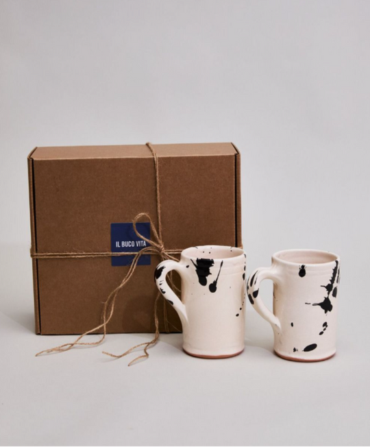 Black Splatterware Mug Set