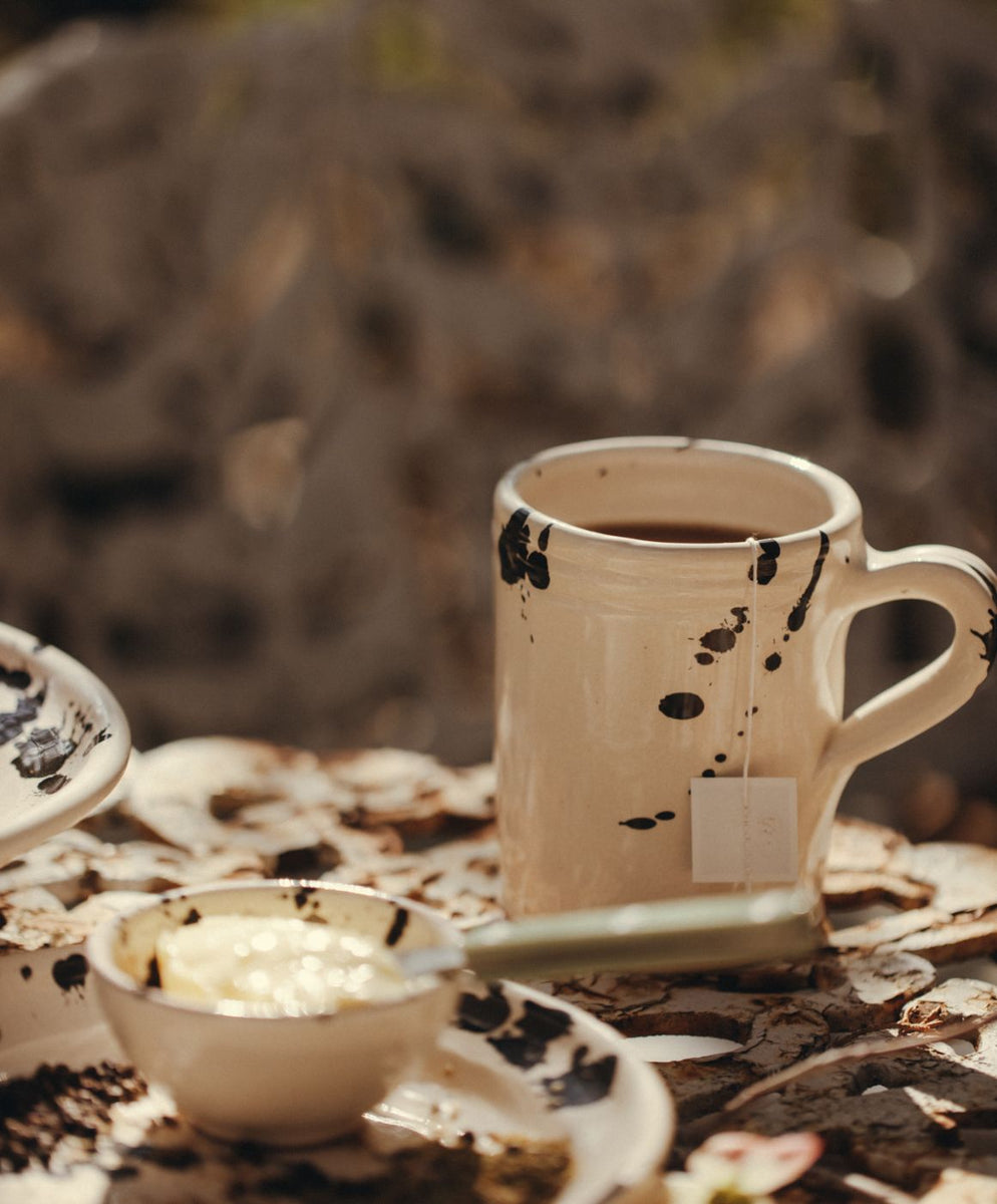 Montegranaro Black & White Splatterware Mug