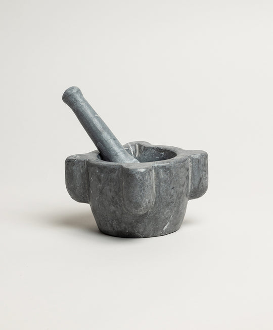 Carrara Grey Mortar & Pestle Small