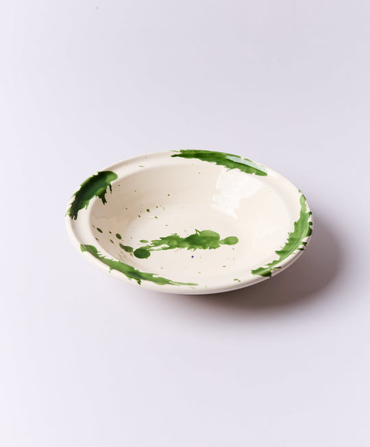 Montegranaro Green & White Extra Large Splatterware Serving Dish