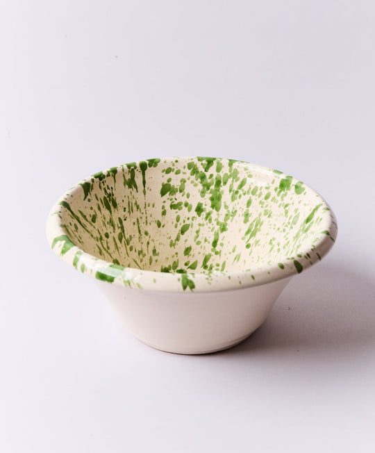 Montegranaro Green & White Large Splatterware Basin