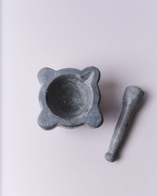 Carrara Grey Mortar & Pestle Small