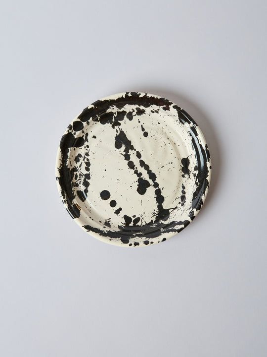 Montegranaro Black & White Splatterware Side Plate