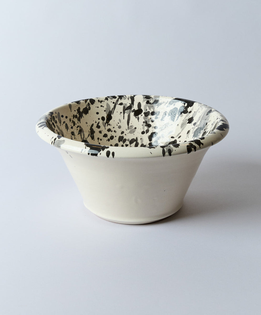 Montegranaro Large Black & White Splatterware Basin
