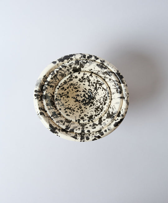 Montegranaro Black & White Splatterware Mixing Bowl