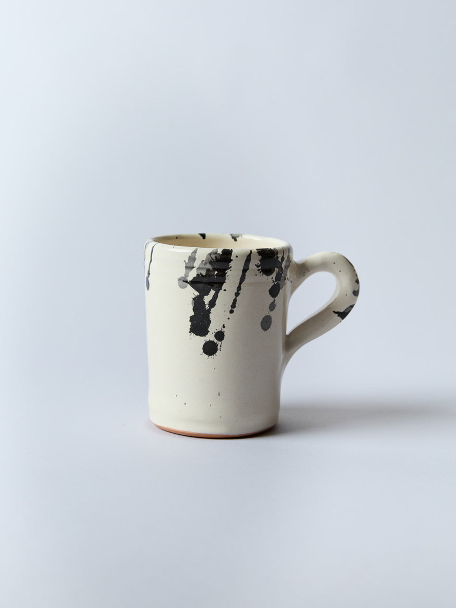 Montegranaro Black & White Splatterware Mug