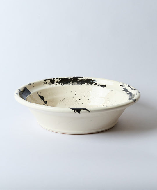 Montegranaro Extra Large Black & White Splatterware Serving Dish