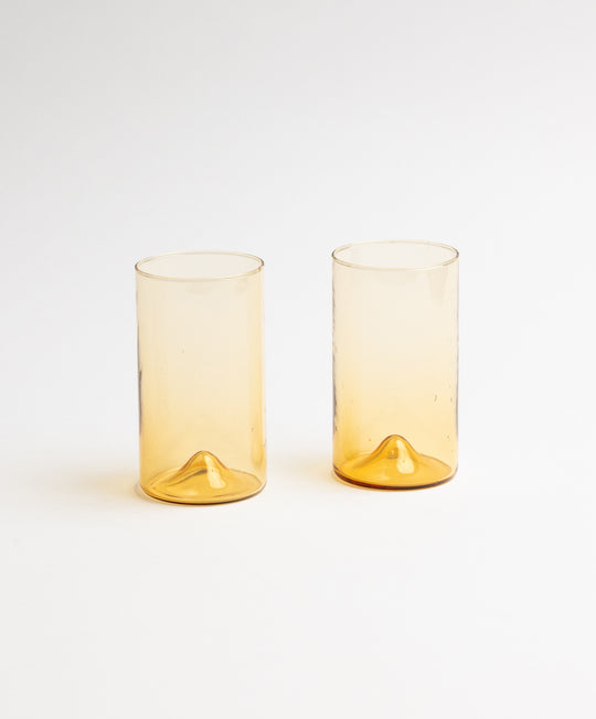 Pienza Tall Glass Set of 2 - Amber
