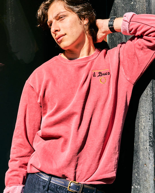 il Buco Embroidered Crew Neck Sweatshirt