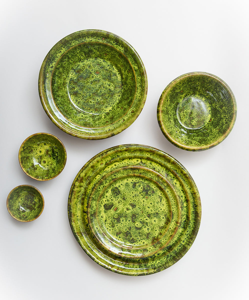 Moss Terracotta Oil & Salt Dish Set