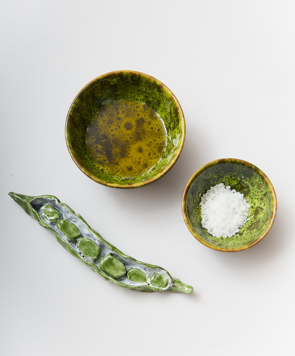 Moss Terracotta Oil & Salt Dish Set