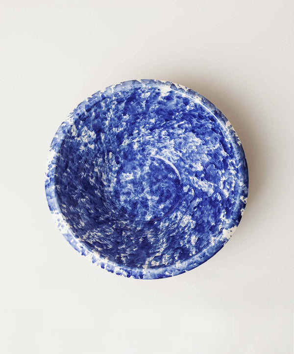 Blue Splatterware Mixing Bowl - alternate view