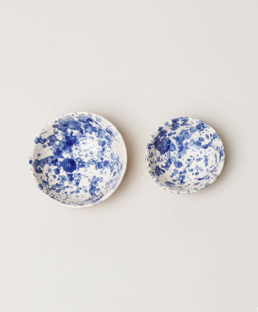 Blue Splatterware Oil & Salt Dish Set