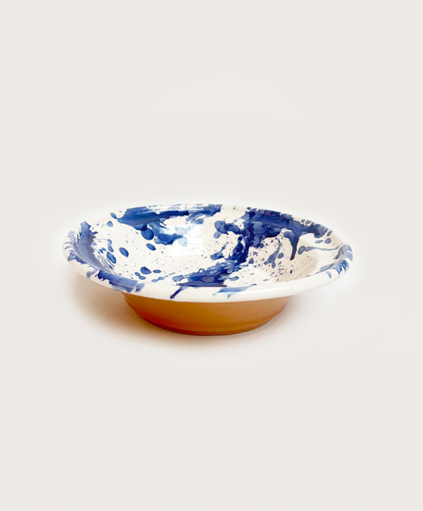 Blue Splatterware Pasta Dish - alternate view