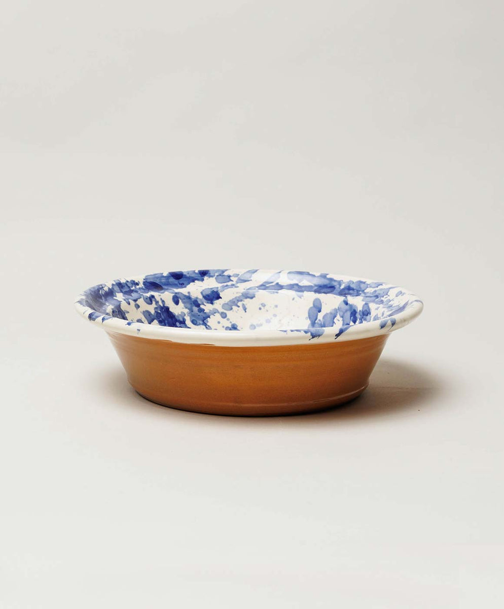 Large Blue Splatterware Serving Dish