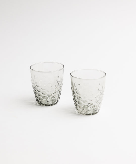 Pienza Honeycomb Patterned Glass Tumbler Set of 2 - Smoke
