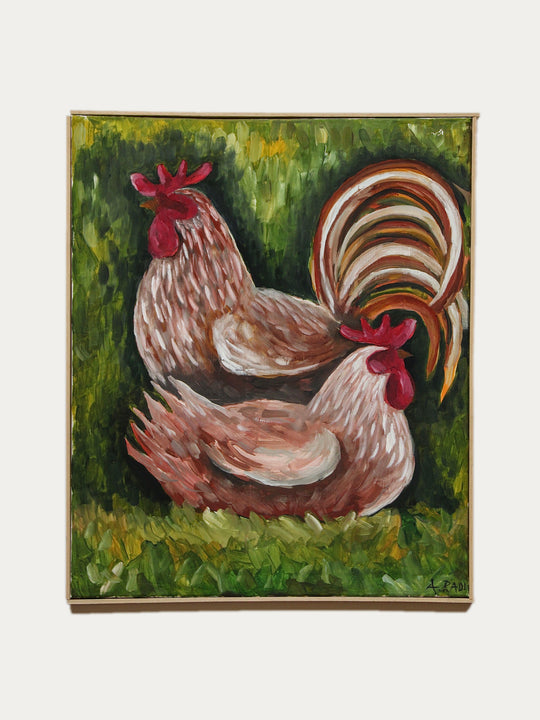 Due Galli Marroni (Two Brown Roosters)