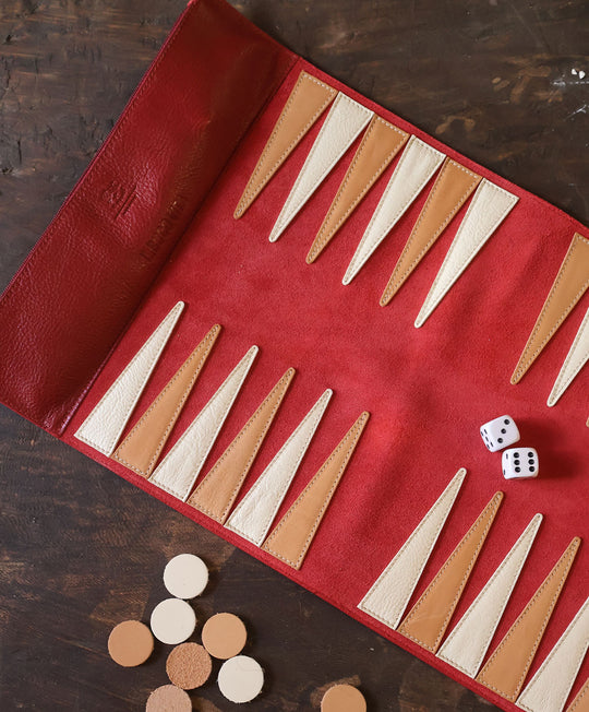 Il Bisonte Leather Backgammon Set