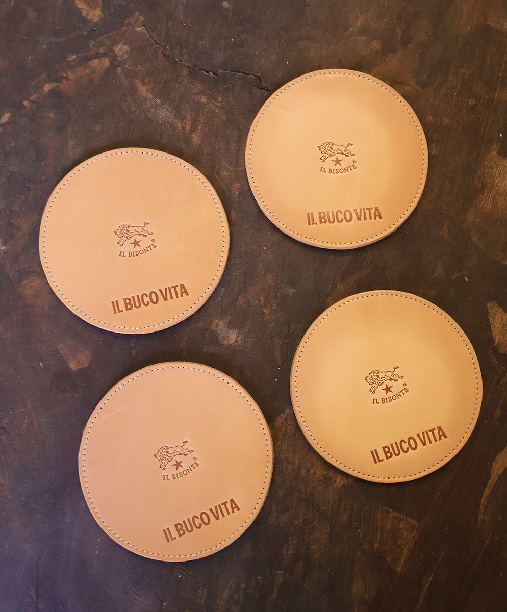Il Bisonte Leather Coasters - Set of 4
