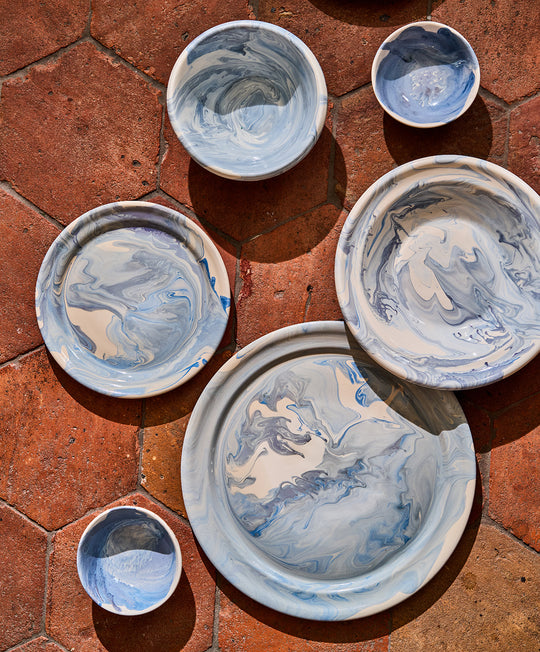 Marea Marble Blue Dinner Plate