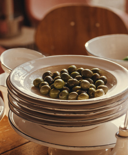 Bevagna Pasta Bowl with Black Rim