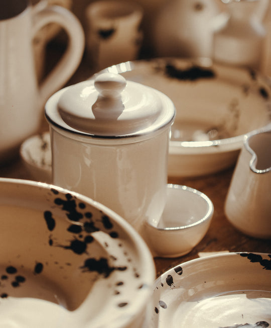 Bevagna Salt Cellar with Black Rim