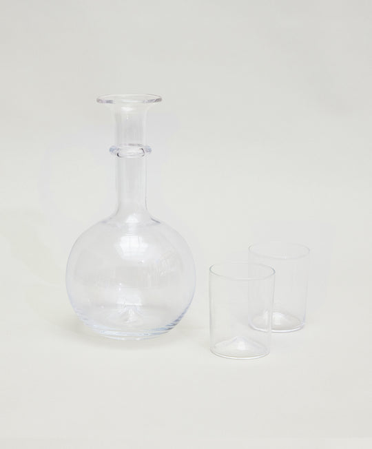 Pienza Round Decanter and Glassware Set - Clear