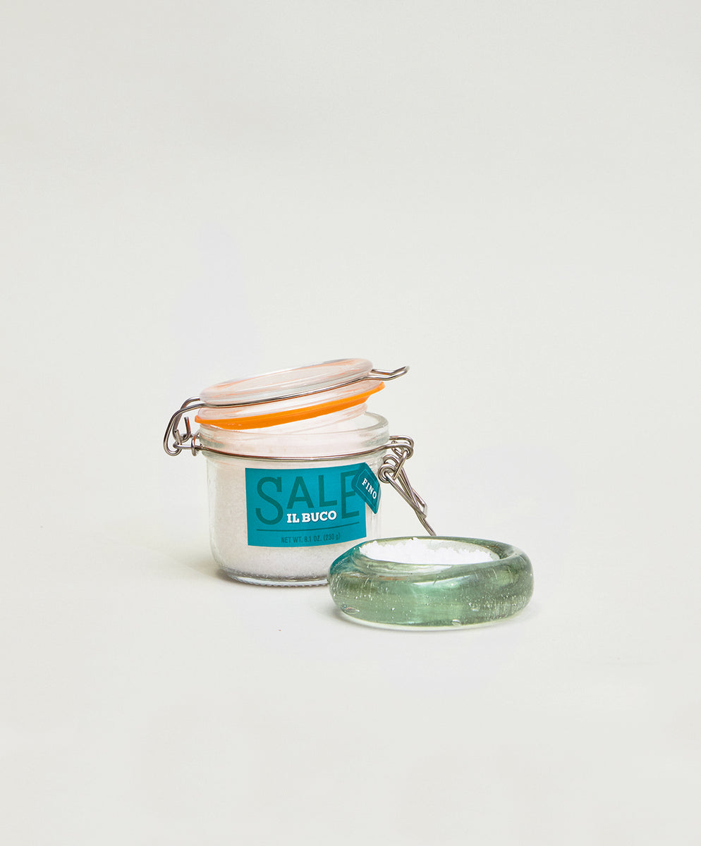 La Riccia Salt Dish and Sicilian Sea Salt Set