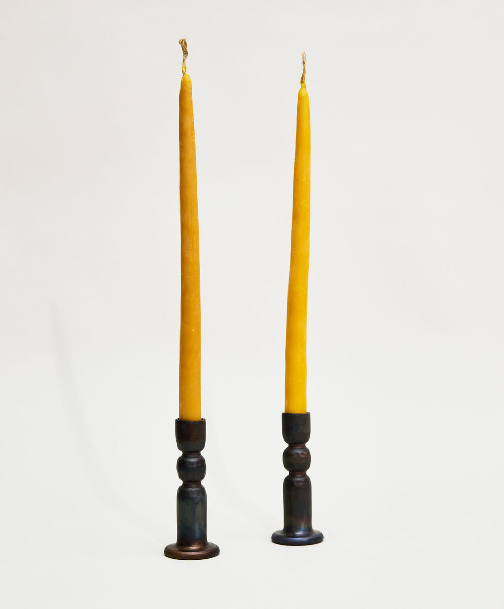 Candles and Candle Holders Set - SM/Natural