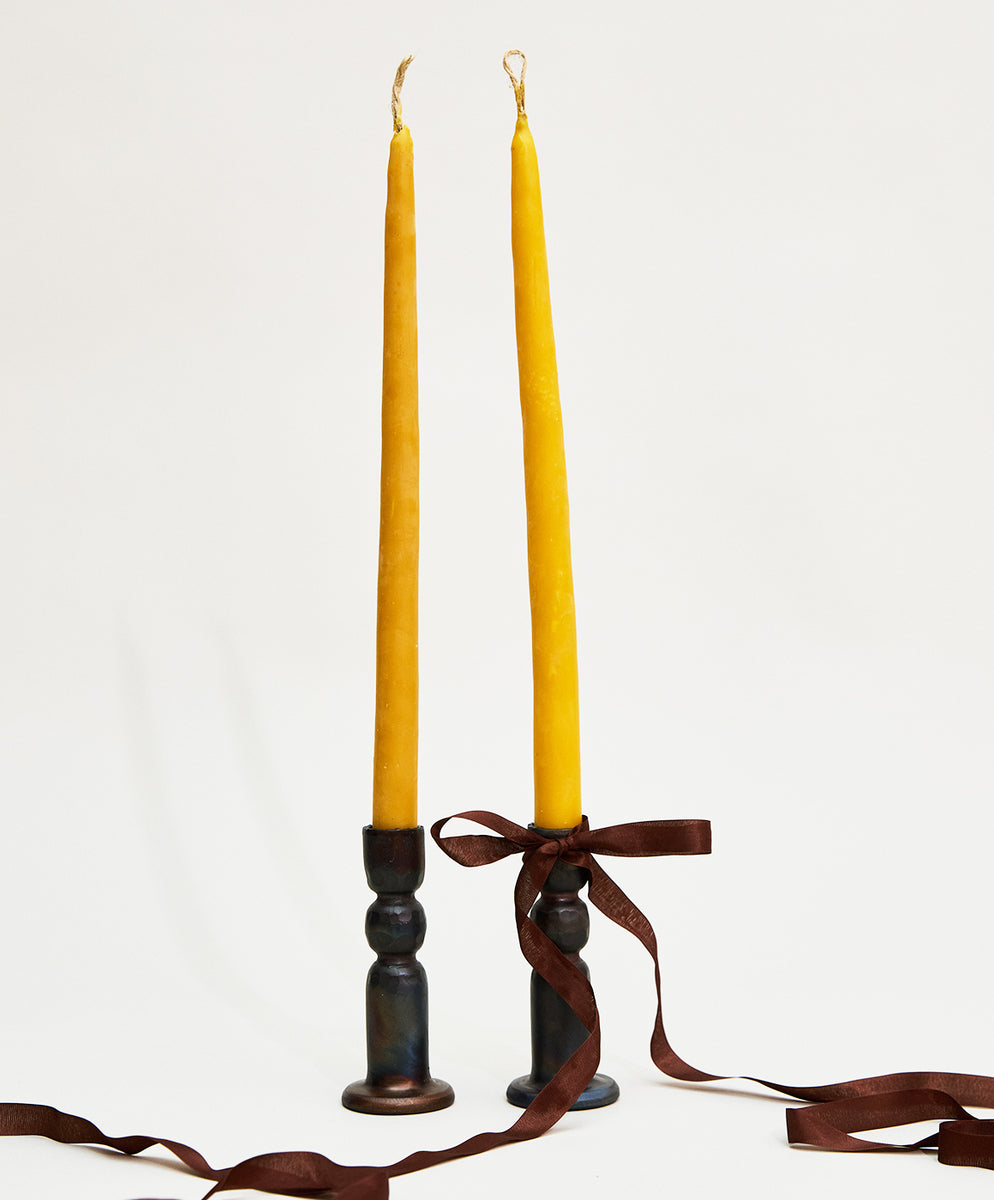Candles and Candle Holders Set - Tall/Natural