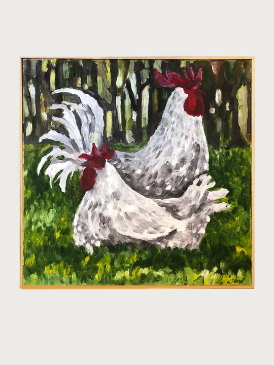 Due Galli nell'Erba II (Two Roosters in the Grass II)