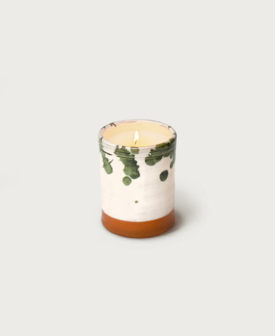 Green Splatterware Scented Candle