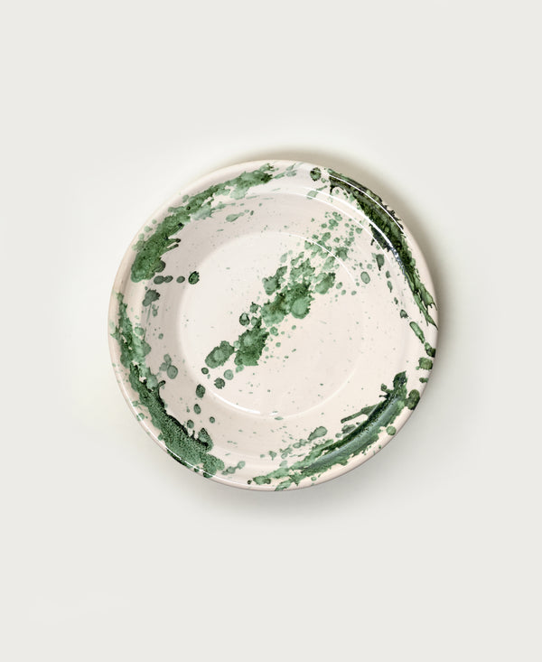 Green Large Splatterware Serving Dish - alternate view