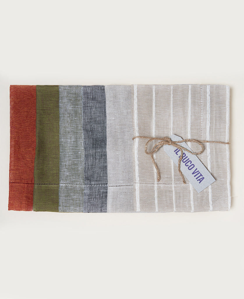 Bordered Linen Placemat in Ecru