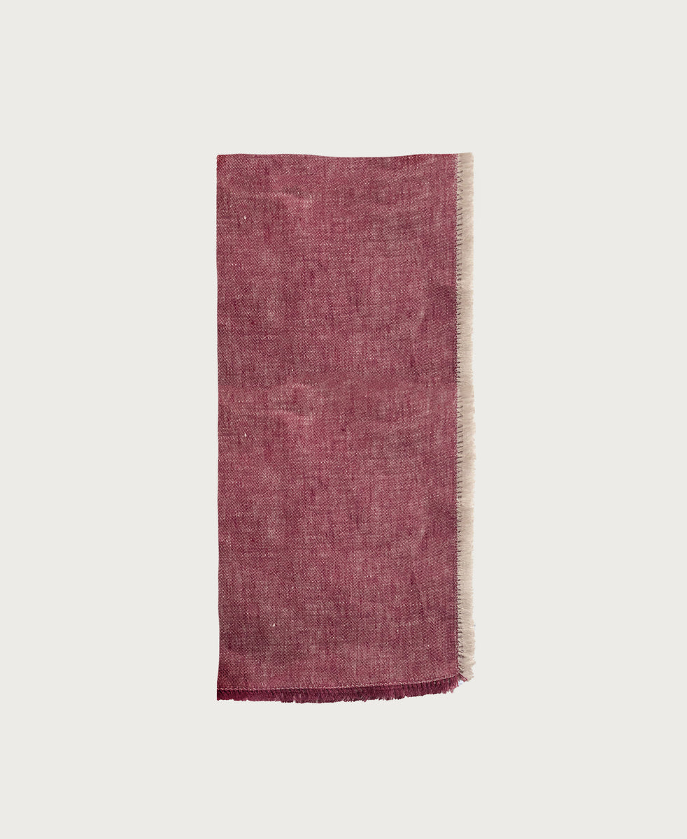Fringed Linen Napkin- Il Buco Vita Arcolaio / Color~Berry