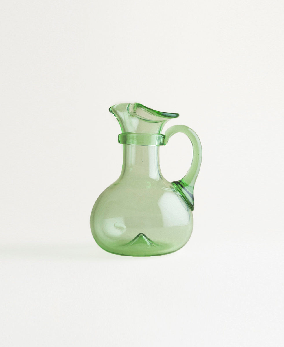Pienza Pitcher and Glassware Set - Green